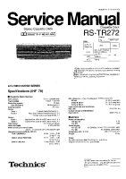 Technics - RSTR-272 - Service manual 